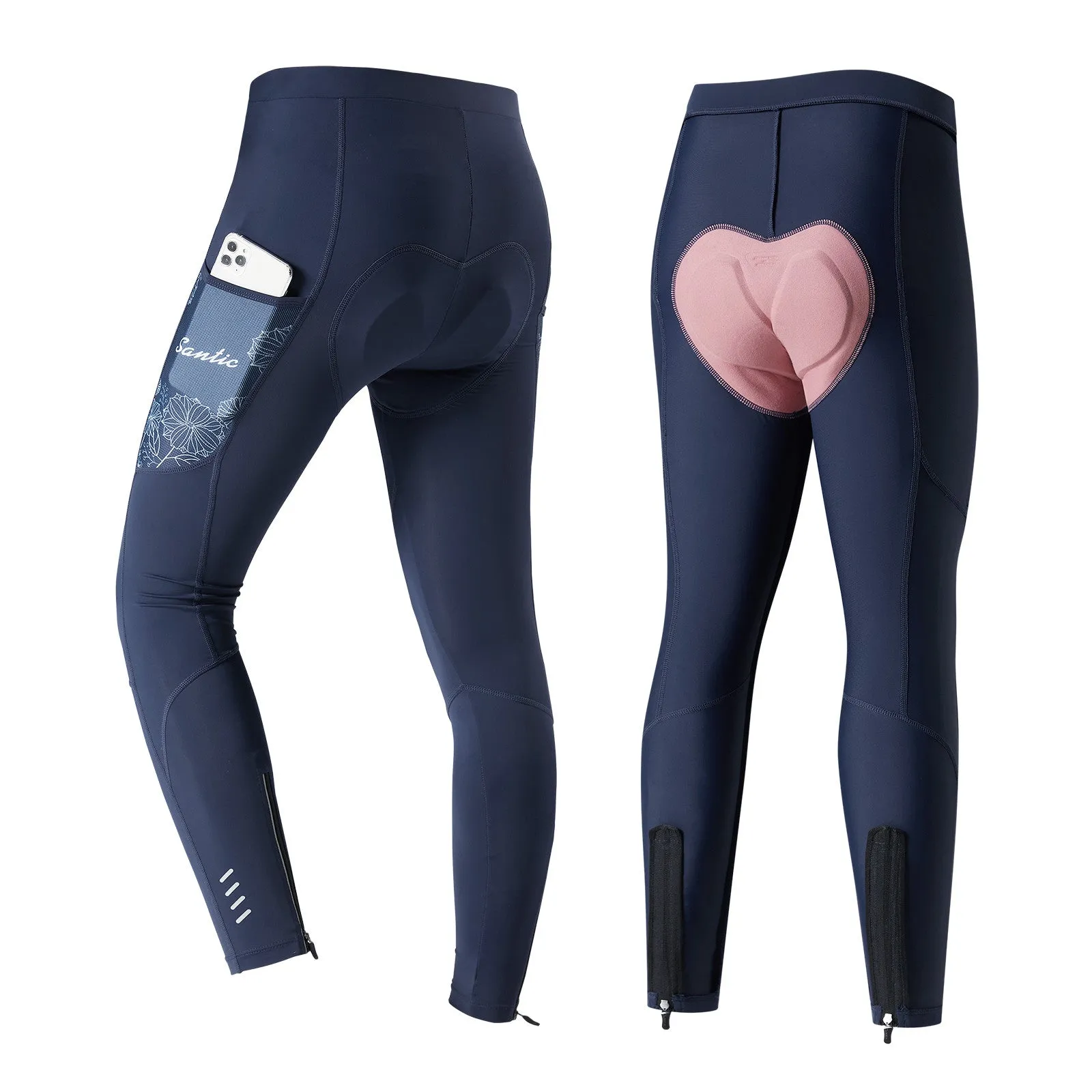 Santic Navy Women's Cycling Pants 4D Padded Bicycle Tights