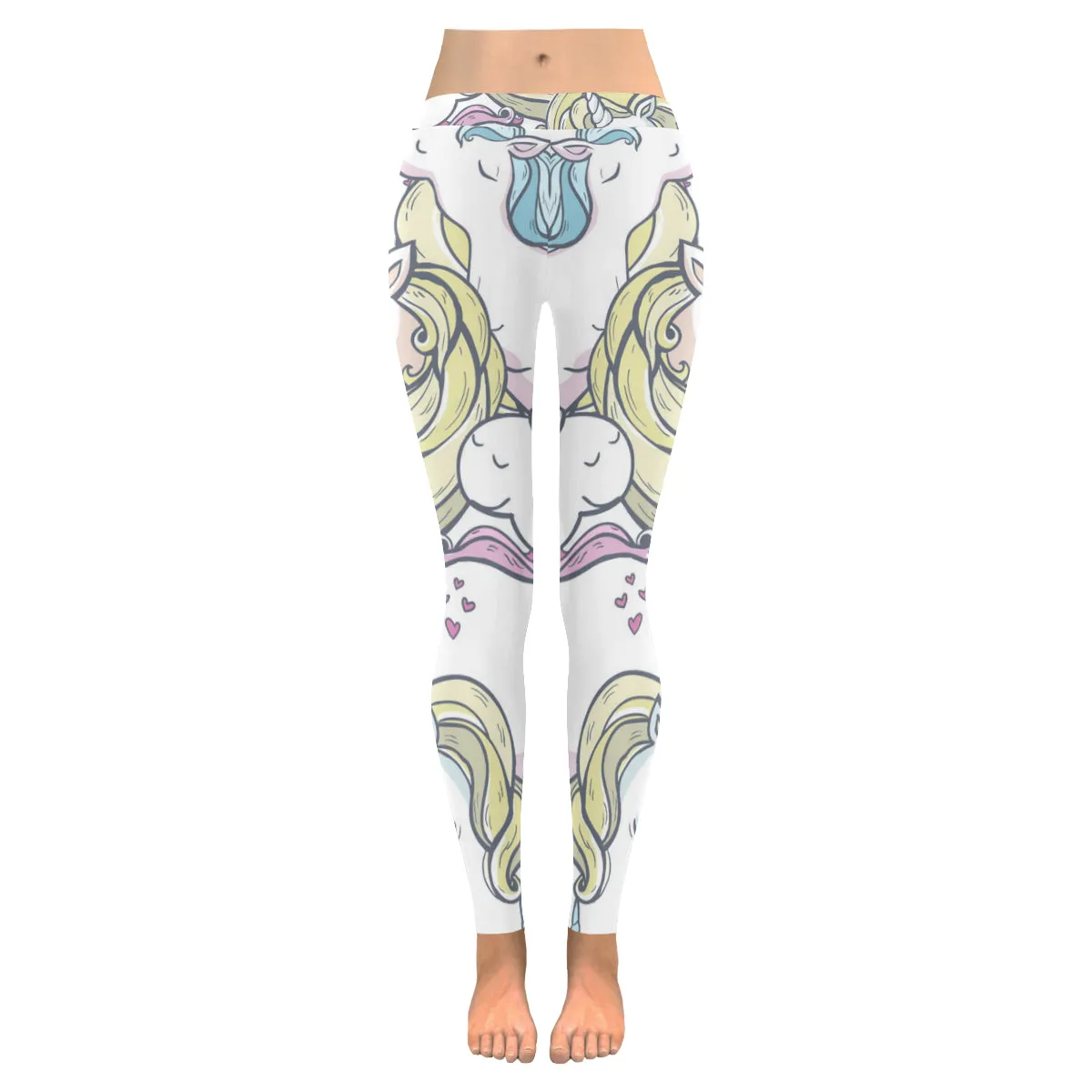 Seamless vector pattern with cute magic unicorns Women's Low Rise Leggings (Invisible Stitch)