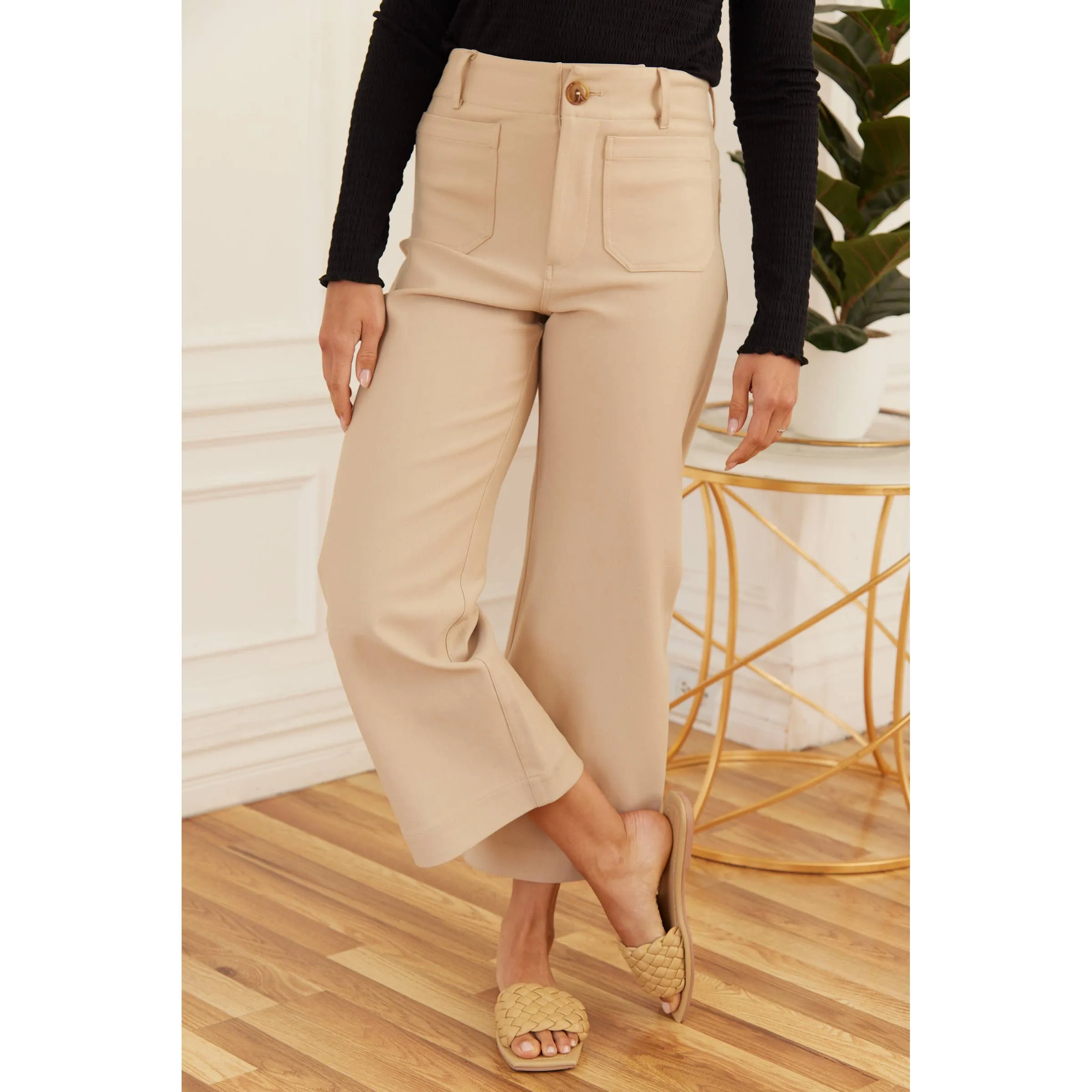 Super Stretch Pocket Front Knit Pants (Black/Wine/Olive/Khaki)