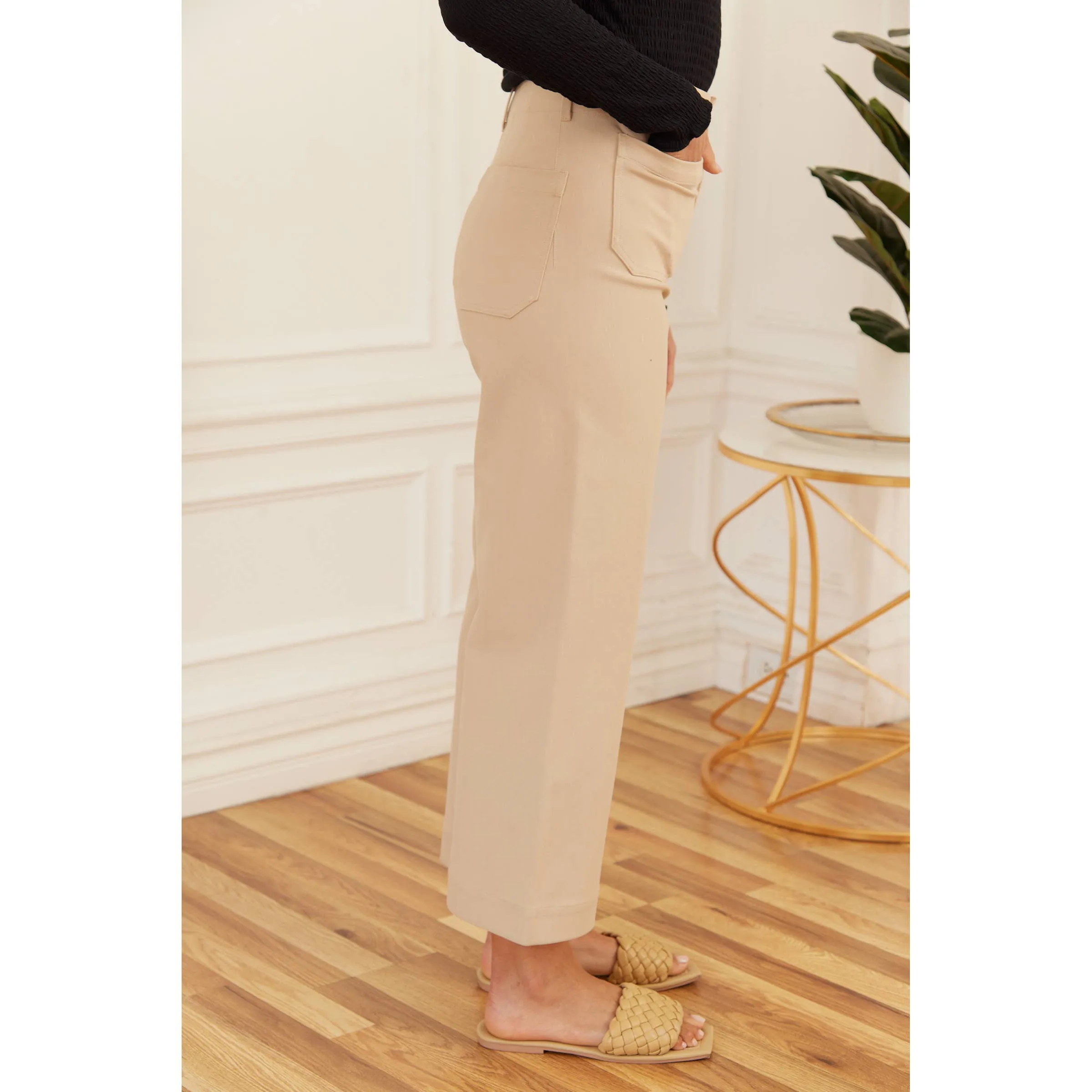 Super Stretch Pocket Front Knit Pants (Black/Wine/Olive/Khaki)