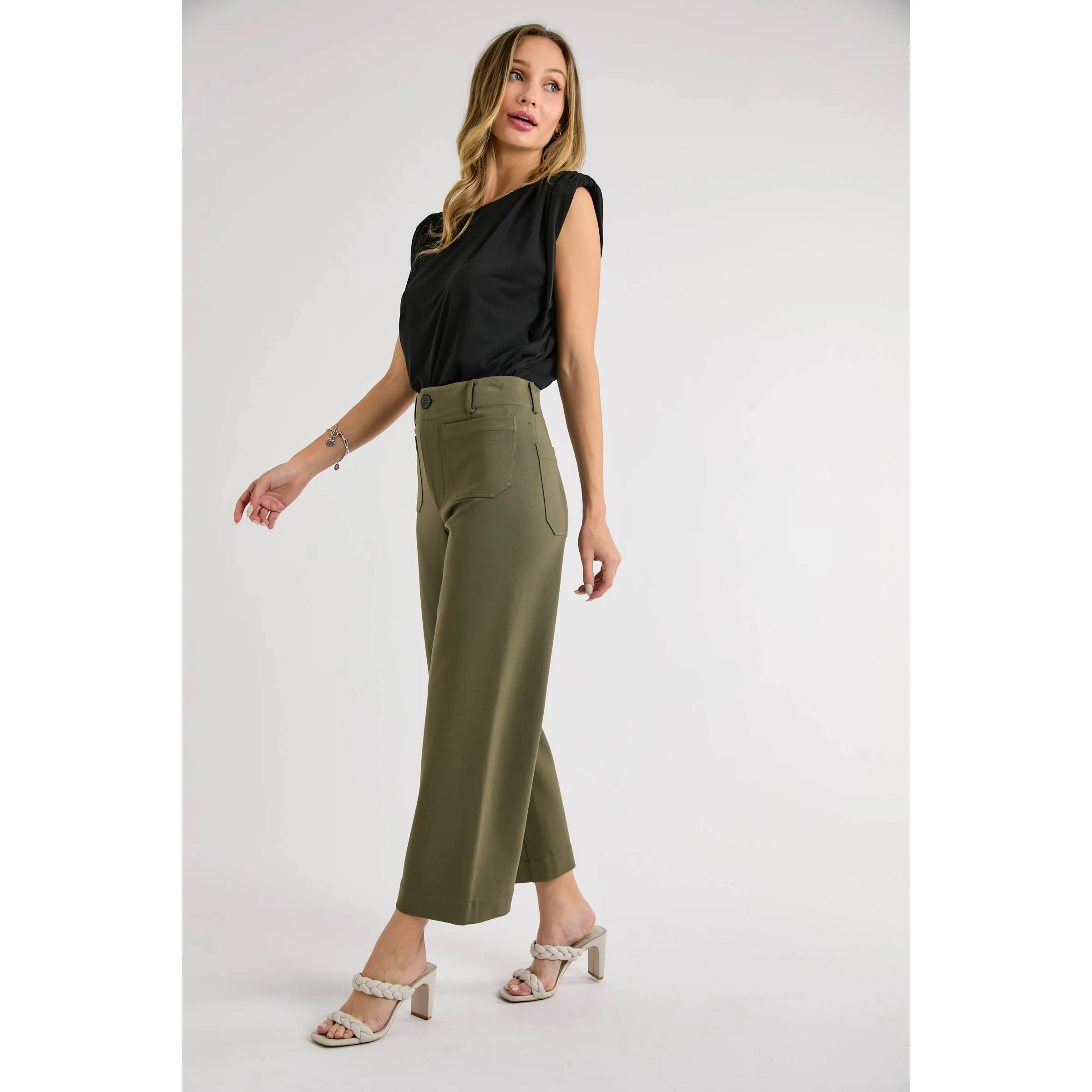 Super Stretch Pocket Front Knit Pants (Black/Wine/Olive/Khaki)