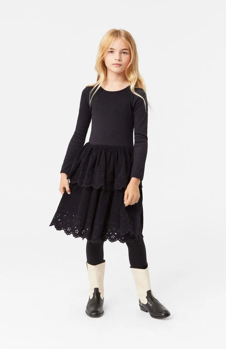 Molo Cerena Black Tween Dress with Long Sleeves