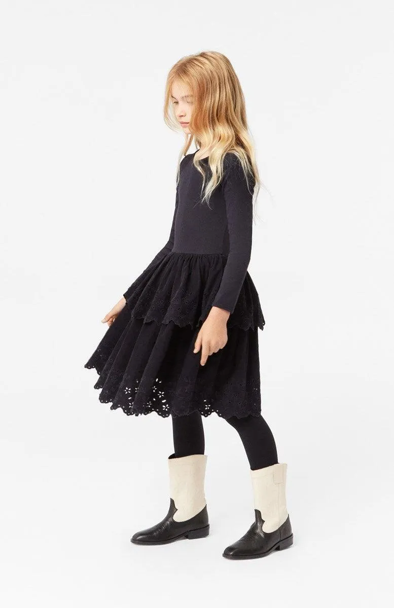 Molo Cerena Black Tween Dress with Long Sleeves