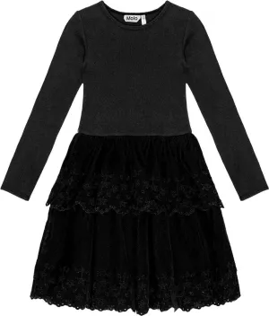 Molo Cerena Black Tween Dress with Long Sleeves