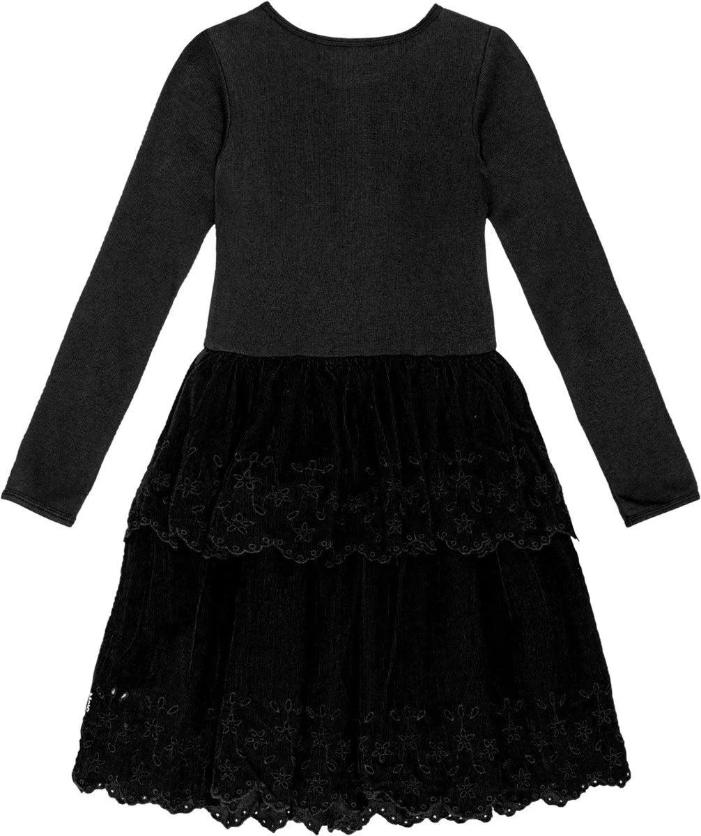 Molo Cerena Black Tween Dress with Long Sleeves