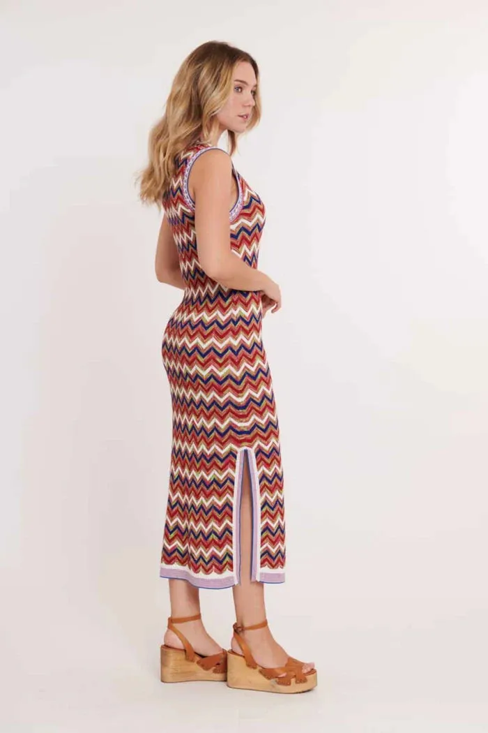 Warren zig zag Dress - Rouge